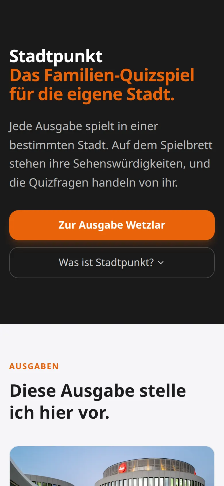Stadtpunkt auf dem Handy